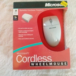 Vtg Microsoft Computer Cordless Wheel Mouse Cordless X05-43135 XB - Picture 1 of 14