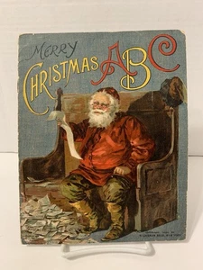 1900 “Merry Christmas ABC” McLoughlin - Very Rare Victorian Children’s Book - Foto 1 di 11