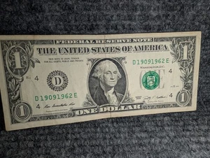 US Currency Birthday Anniversary Note Bill - $1 D19091962E - Sept 19th 1962 - Picture 1 of 2