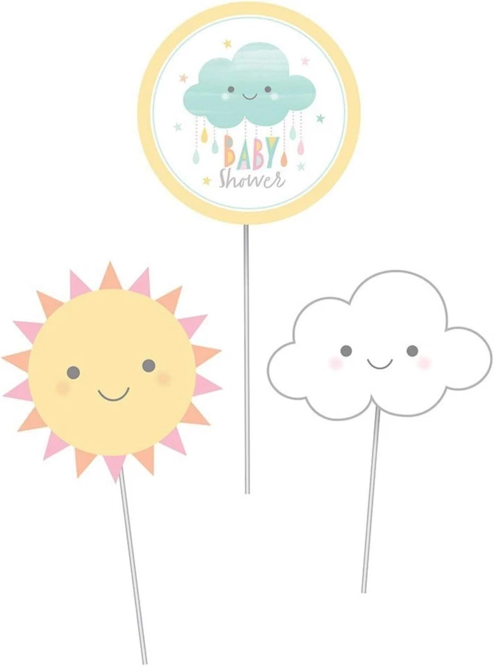 Sunshine Baby Shower Cloud Cute Baby Shower Party Decoration Centerpiece Sticks - Image 1 of 1