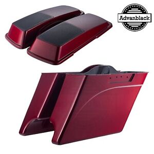 Crimson Red Sunglo Stretch Saddlebags Bottoms For 93-13 Harley Street Road Glide