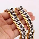 9/11/13/16mm Silver Gold Stainless Steel Cuban Link Chain Necklace Or Bracelet