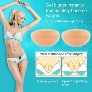 Inserciones de sujetador de silicona almohadillas formas de pecho potenciadores pushup traje de baño bikini - Imagen 1 de 6