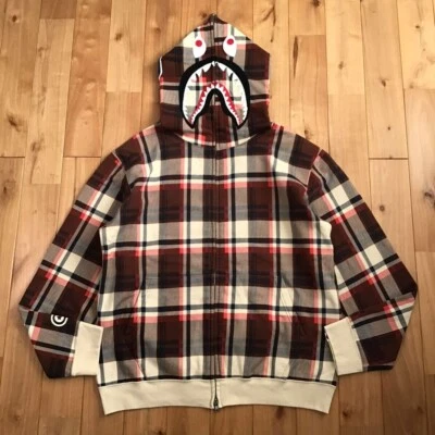 NFS limited BAPE Check shark full zip hoodie A Bathing Ape Size M - Image 1 of 4