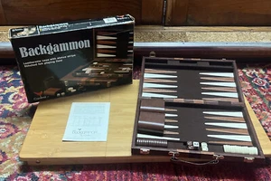 Vintage 1970’s Cardinal Leatherette With Felt Field Backgammon Set Original Box - Picture 1 of 12