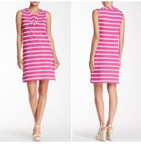 Abito a tubino Kate Spade Tropez rosa bianco a righe in cotone Taglia M
