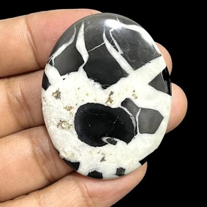 Piedra preciosa septaria negra natural de 86,40 quilates cabujón ovalado hecha a mano piedra preciosa suelta - Imagen 1 de 5