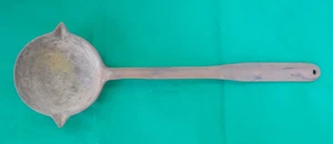 Large Vintage Warren Cast Iron Smelting/Casting Ladle 5" Dia. Cup 2 Pour Spouts - Picture 1 of 5