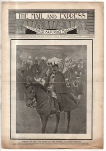 1901 Posta & Express Febbraio 23 - Regina Victoria Funerale; Menpesian Discovery - Picture 1 of 1
