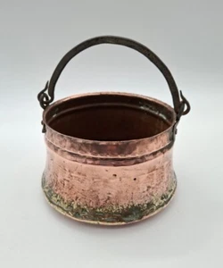 Vintage Copper Bucket, Planter, Plant Pot with Handle, Height =10.5cm - Picture 1 of 10