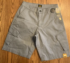LEE Comfort Stretch Mens Flat Front Grey Cargo SHORTS 30x9.5 #2183803 NWT - Picture 1 of 5