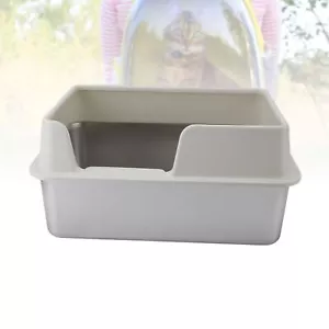 Stainless Steel Cat Litter Box XL High Enclosed Sides Pet Toilet Kitty Metal Pan - Picture 1 of 17