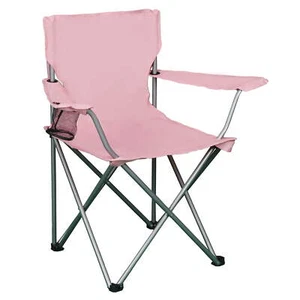 (2 pack) Ozark Trail Basic Quad Folding Camp Chair with Cup Holder, Coral, Adult - Picture 1 of 7