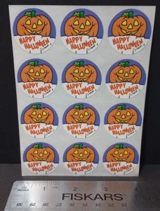 Adesivo vintage TREND Scratch N Sniff foglio adesivo anni 80 HALLOWEEN ZUCCA TORTA - Foto 1 di 2