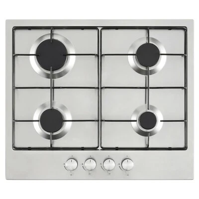 Cookology Gas Hob 4 Burner 60cm with Auto Ignite - Stainless Steel GH601SS - Image 1 of 4