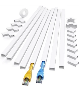 125in Cord Hider - Yecaye One-Cord Channel Cable L15.7in W0.59in H0.4in, White - Afbeelding 1 van 7