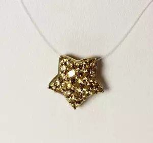 Impresionante Colgante Estrella Dorado Topacio en Oro Amarillo 10K 5/8" - 3978 - Imagen 1 de 7