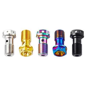 1Pc Titanium Banjo Bolt M10 1.0 /1.25 Pitch Brembo Single Line-Safety Wire Hole - Picture 1 of 9