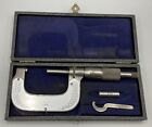 Vtg Micrometer 1"- 2? In Box/Case W/ Adjuster Wrench & Calibration Block Germany