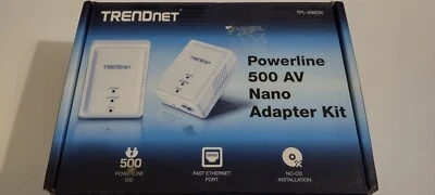 TRENDnet Nano TPL-406E2K Powerline 500 AV Adapter Kit White. NIB - Image 1 of 3