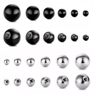 1,2MM 1,6MM ERSATZ KUGEL BALL PIERCING ERSATZKUGEL SCHRAUB KUGELN SCHWARZ STAHL - Bild 1 von 5