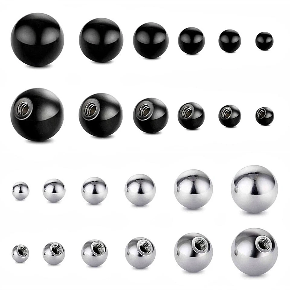 1,2MM 1,6MM ERSATZ KUGEL BALL PIERCING ERSATZKUGEL SCHRAUB KUGELN SCHWARZ STAHL - Bild 1 von 1