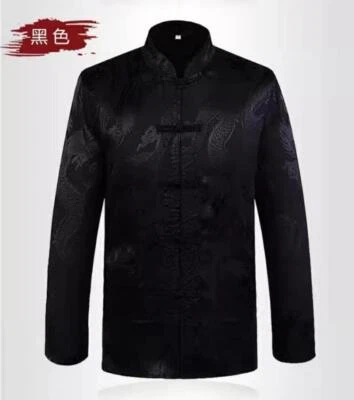 Abrigo informal de nudo chino chaqueta estampada retro con cuello alto Tang para hombre Foto 1 de 4