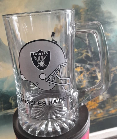 Large Heavy LOS ANGELES RAIDERS 1991 Collectors Edition Slim Jim Beer Mug Cover