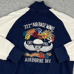 Polo Ralph Lauren Jacket Youth Boys Medium 722nd Airborne Zip Embroidered Blue - Picture 1 of 12