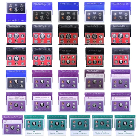 1968-1998 Proof Set Run Original Box 31 Sets 165 Coin Lot US Mint Cover