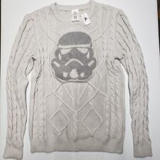 NEW Disney Parks Star Wars STORMTROOPER SWEATER Cable Knit Pullover SIZE MEDIUM
