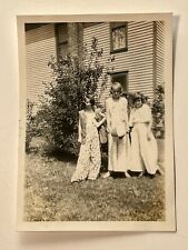 Vintage Photo Adorable Group Of Girls Outside Of House Grass
