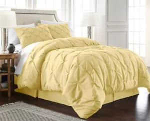 Chezmoi Collection Pinch Pleat Bedding Set Super Soft Pintuck Comforter Set - Picture 1 of 15