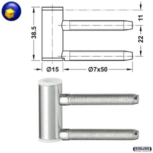 Rahmenteil V 4400 GL, Bandhöhe 38,5 mm, Stahl verzinkt für Glastür Scharnier - Bild 1 von 2