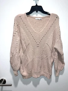 Lush v-neck knit pink sweater women's small - Picture 1 of 3
