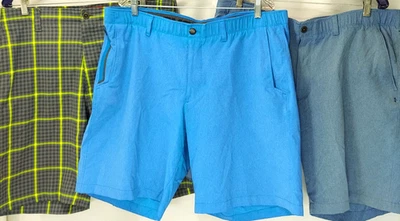 Lote de 3 Pantalones Cortos Under Armour Calce Suelto Golf Rendimiento Talla 42 Azul Gris Verde Foto 1 de 4