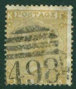 SG 98 9d straw, watermark emblems. Good used with a '498' numeral (Manchester).. - Picture 1 of 2