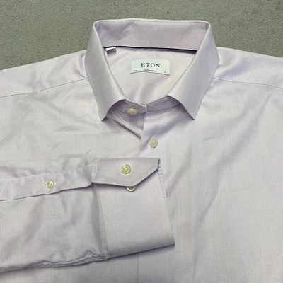 Eton Contemporary 43 17 Shirt Light Purple Button Down Business Casual - Image 1 of 4
