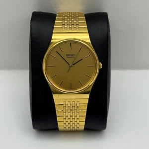 Seiko Men's Quartz Watch 7810-8059 Gold Tone Bracelet Japan 32mm PARTS REPAIR - Picture 1 of 17