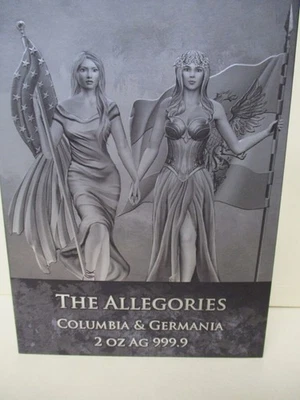 2019 GERMANIA THE ALLEGORIES COLUMBIA & GERMANIA 2 oz. SILVER PROOF COIN - Image 1 of 4