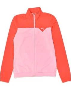 PUMA Girls Tracksuit Top Jacket 13-14 Years Red Colourblock Polyester WE08 - Picture 1 of 3