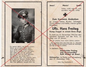 foto morte 2° WW2 Uffz. Squadra comp., caduta in Crimea 1943 wh. Manicotto Saar - Foto 1 di 1