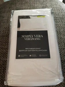 Simply Vera Wang 800 Fäden Ägyptische Grafschaft King Kissenbezug Set Hellweiß - Bild 1 von 3