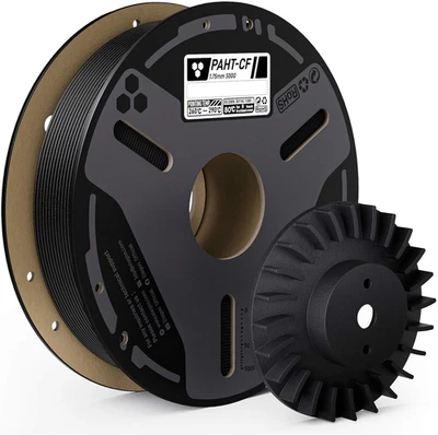 Нить накаливания из углеродного волокна PAHT 1,75 мм черная 0,5 кг, нейлон CF высокотемпературная 3D-печать Fi - Изображение 1 из 4