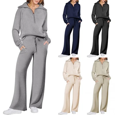 Ladies Casual Loose Tracksuit Hoodie Top Trousers 2PCs Set Lounge Wear Size 6-20 - Image 1 of 4