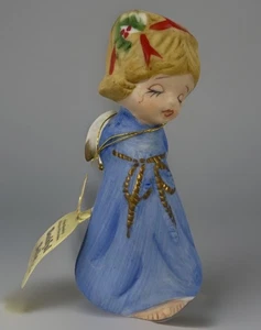 Vintage Jasco Weihnachten Engel Glocke Figur 4" 1978 Biskuit Porzellan - Bild 1 von 12