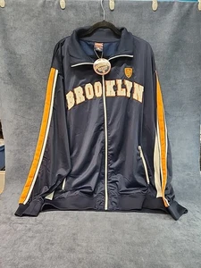 Brooklyn Express Blue Striped Track Jacket NEW Old Stock Vintage size 4XL CL01 - Picture 1 of 3