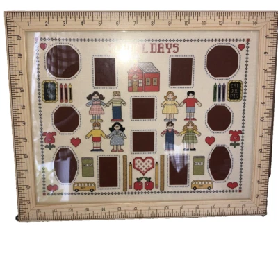 Marco de fotos punto de cruz contado Silverwood School Days 16 X 13 pulgadas Foto 1 de 4