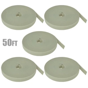 5 Pcs 50FT Roll Reusable Hook Loop Self Attaching Cable Tie Fastening Tape Gray - Picture 1 of 5