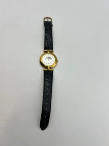 Vintage Women's JAZ Paris French Moon Phase 18 Karat Gold 10 Micron w/ Date M1 4 - Picture 1 of 9
